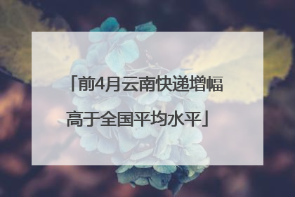 前4月云南快递增幅高于全国平均水平