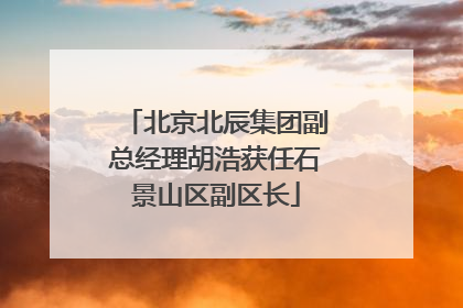 北京北辰集团副总经理胡浩获任石景山区副区长