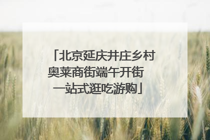 北京延庆井庄乡村奥莱商街端午开街 一站式逛吃游购