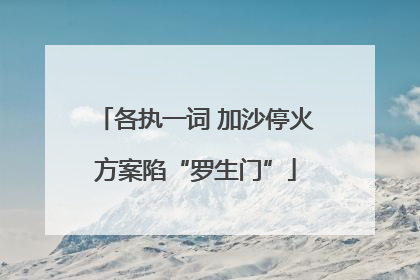 各执一词 加沙停火方案陷“罗生门”