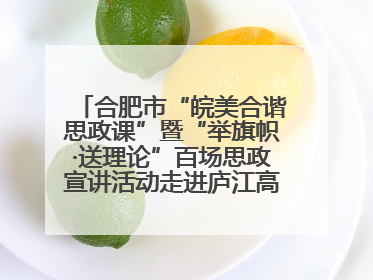 合肥市“皖美合谐思政课”暨“举旗帜·送理论”百场思政宣讲活动走进庐江高新实验学校