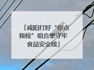咸阳打好“你点我检”组合拳守牢食品安全线