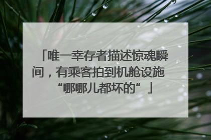 唯一幸存者描述惊魂瞬间，有乘客拍到机舱设施“哪哪儿都坏的”