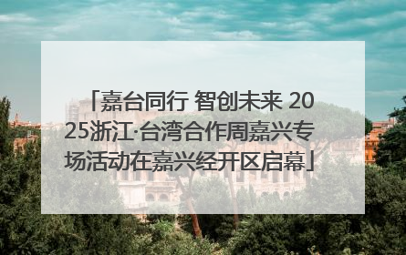 嘉台同行 智创未来 2025浙江·台湾合作周嘉兴专场活动在嘉兴经开区启幕