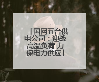 国网五台供电公司：迎战高温负荷 力保电力供应