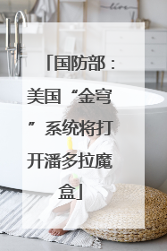 国防部：美国“金穹”系统将打开潘多拉魔盒