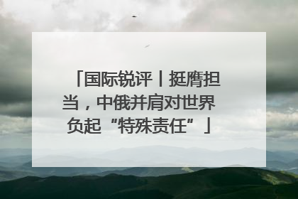 国际锐评丨挺膺担当，中俄并肩对世界负起“特殊责任”