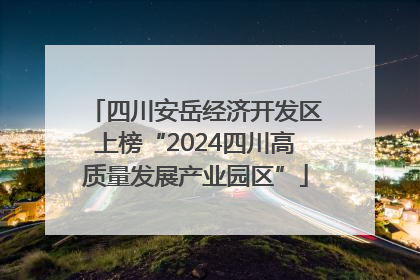 四川安岳经济开发区上榜“2024四川高质量发展产业园区”
