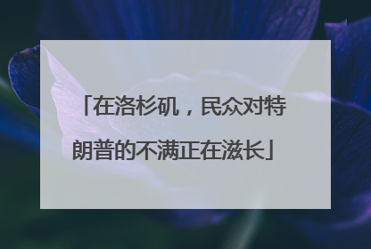 在洛杉矶，民众对特朗普的不满正在滋长