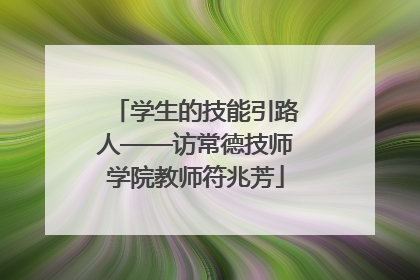 学生的技能引路人——访常德技师学院教师符兆芳