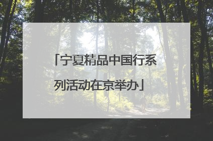 宁夏精品中国行系列活动在京举办