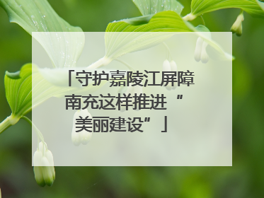 守护嘉陵江屏障 南充这样推进“美丽建设”