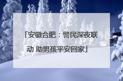 安徽合肥：警民深夜联动 助男孩平安回家