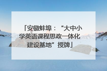 安徽蚌埠：“大中小学英语课程思政一体化建设基地”授牌