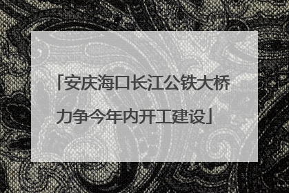 安庆海口长江公铁大桥力争今年内开工建设