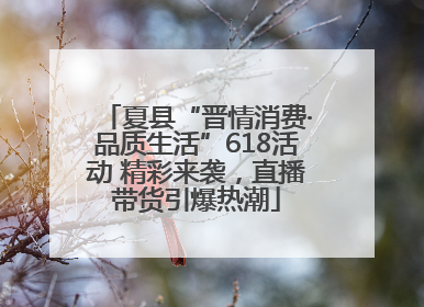夏县“晋情消费·品质生活”618活动 精彩来袭，直播带货引爆热潮