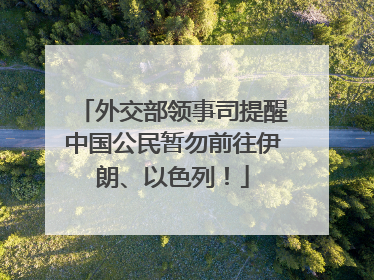 外交部领事司提醒中国公民暂勿前往伊朗、以色列！