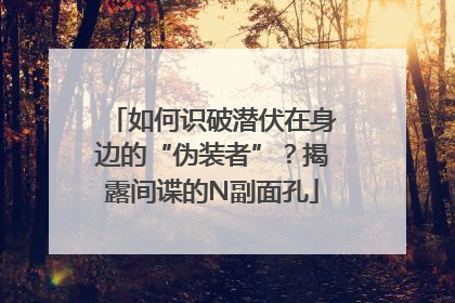 如何识破潜伏在身边的“伪装者”？揭露间谍的N副面孔