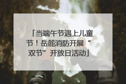 当端午节遇上儿童节！岳麓消防开展“双节”开放日活动