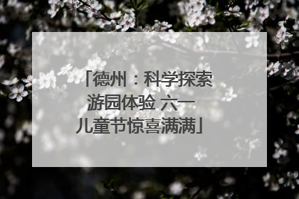 德州：科学探索 游园体验 六一儿童节惊喜满满