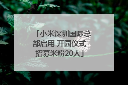 小米深圳国际总部启用 开园仪式招募米粉20人