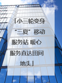 小三轮变身“三夏”移动服务站 暖心服务直达田间地头