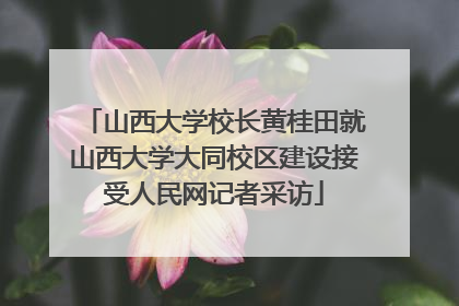山西大学校长黄桂田就山西大学大同校区建设接受人民网记者采访
