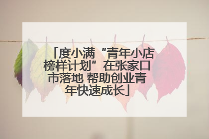 度小满“青年小店榜样计划”在张家口市落地 帮助创业青年快速成长