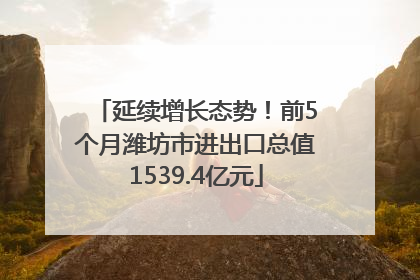 延续增长态势！前5个月潍坊市进出口总值1539.4亿元