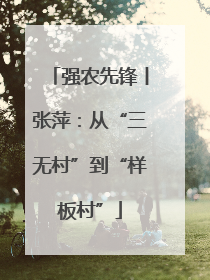 强农先锋丨张萍：从“三无村”到“样板村”