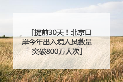 提前30天！北京口岸今年出入境人员数量突破800万人次