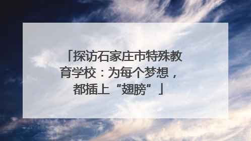 探访石家庄市特殊教育学校：为每个梦想，都插上“翅膀”