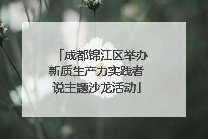 成都锦江区举办新质生产力实践者说主题沙龙活动