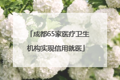 成都65家医疗卫生机构实现信用就医