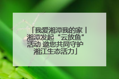 我爱湘潭我的家丨湘潭发起“云放鱼”活动 邀您共同守护湘江生态活力