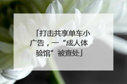 打击共享单车小广告，一“成人体验馆”被查处