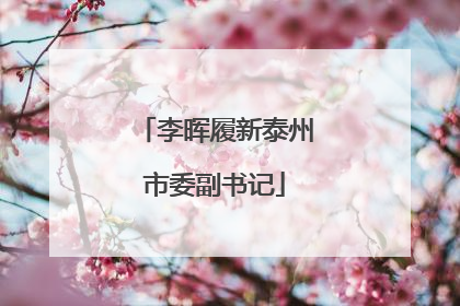 李晖履新泰州市委副书记