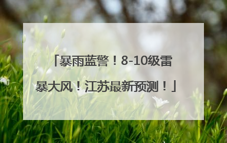 暴雨蓝警！8-10级雷暴大风！江苏最新预测！
