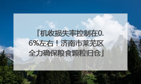 机收损失率控制在0.6%左右！济南市莱芜区全力确保粮食颗粒归仓
