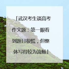 武汉考生谈高考作文题：第一眼看到题目很慌，但整体写得较为流畅