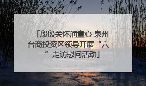 殷殷关怀润童心 泉州台商投资区领导开展“六一”走访慰问活动