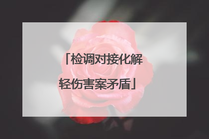 检调对接化解轻伤害案矛盾