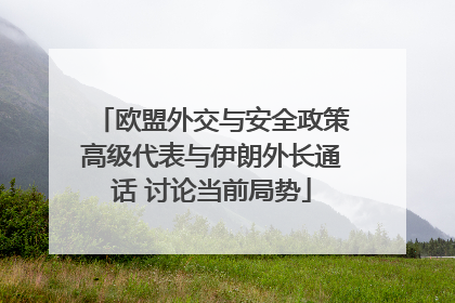 欧盟外交与安全政策高级代表与伊朗外长通话 讨论当前局势