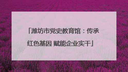 潍坊市党史教育馆：传承红色基因 赋能企业实干