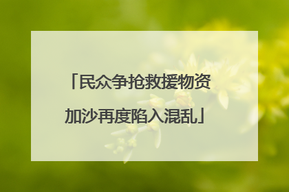 民众争抢救援物资 加沙再度陷入混乱