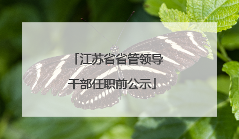 江苏省省管领导干部任职前公示