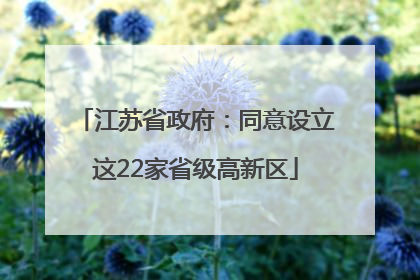 江苏省政府：同意设立这22家省级高新区