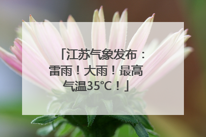 江苏气象发布：雷雨！大雨！最高气温35℃！