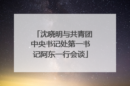 沈晓明与共青团中央书记处第一书记阿东一行会谈