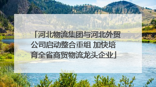 河北物流集团与河北外贸公司启动整合重组 加快培育全省商贸物流龙头企业